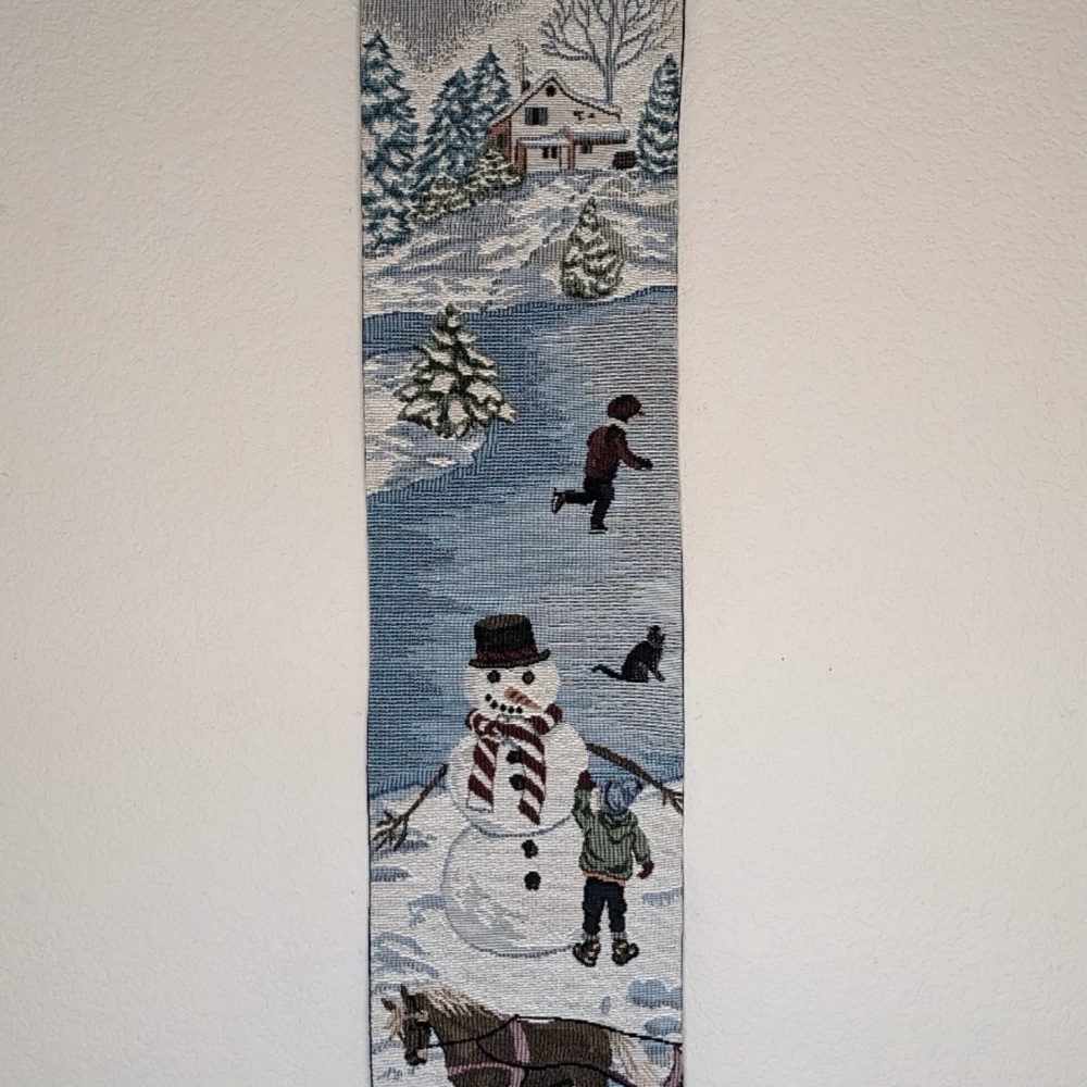 Merry Christmas Holiday Hanging Runner Tapestry 39" x 8" Unbranded